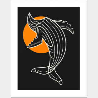 Deco Whale Posters and Art